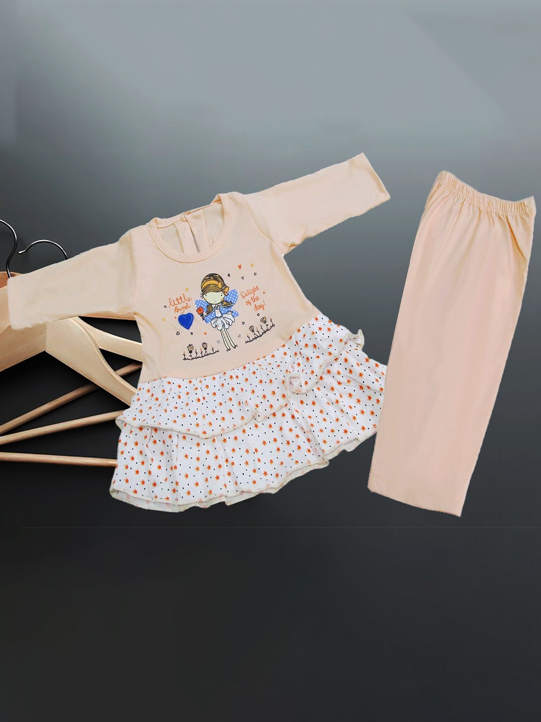 BAESD Infant Girls Floral Printed Layered Pure Cotton A-Line Dress With Trousers, Beige
BAESD Infant Girls Floral Printed Layered Pure Cotton A-Line Dress With Trousers, Beige