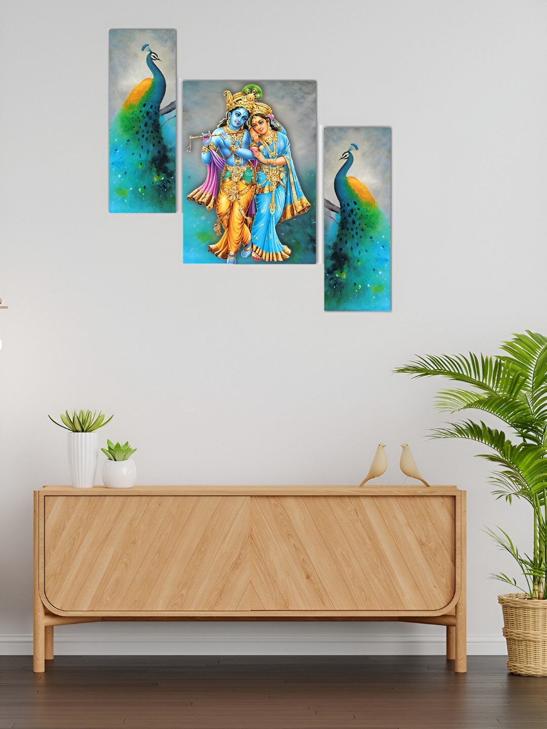 WALLMAX Blue 3 Pieces Synthetic Wooden Paintings Wall Art, Grey 
WALLMAX Blue 3 Pieces Synthetic Wooden Paintings Wall Art, Grey