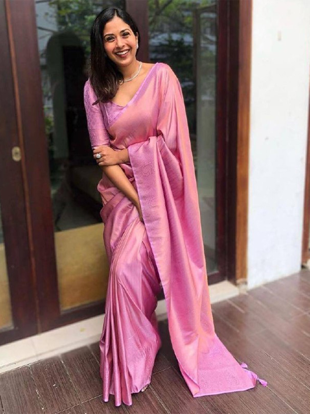 FABIAN FASHION Ethnic Woven Design Jacquard Cotton Silk Designer Kanjeevaram Saree, Pink
FABIAN FASHION Ethnic Woven Design Jacquard Cotton Silk Designer Kanjeevaram Saree, Pink
