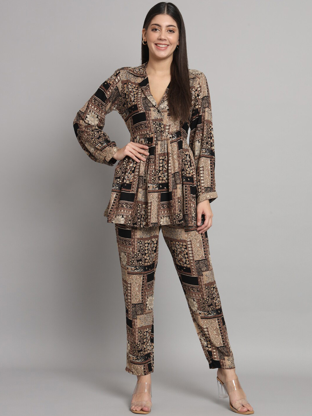 Readiprint Fashions Abstract Printed Top With Trousers, Brown
Readiprint Fashions Abstract Printed Top With Trousers, Brown