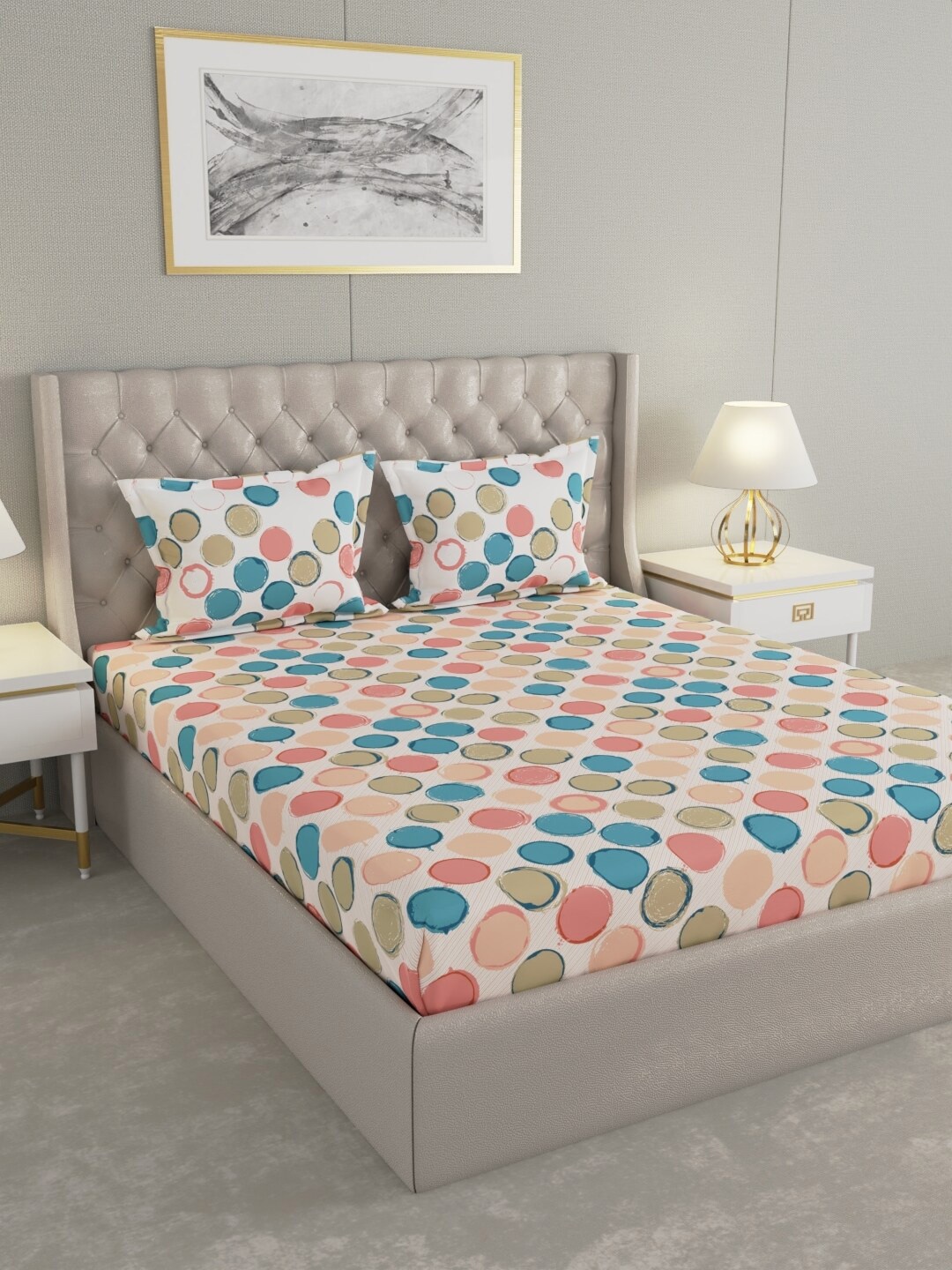 Raymond Home White & Blue Printed Cotton 144 TC Queen Bedsheet with 2 Pillow Covers
Raymond Home White & Blue Printed Cotton 144 TC Queen Bedsheet with 2 Pillow Covers