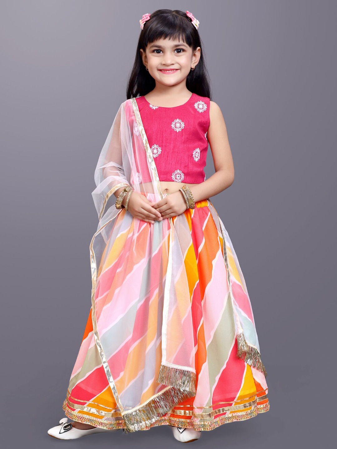 BAESD Girls Embroidered Gotta Patti Ready to Wear Lehenga & Blouse With Dupatta, Pink
BAESD Girls Embroidered Gotta Patti Ready to Wear Lehenga & Blouse With Dupatta, Pink