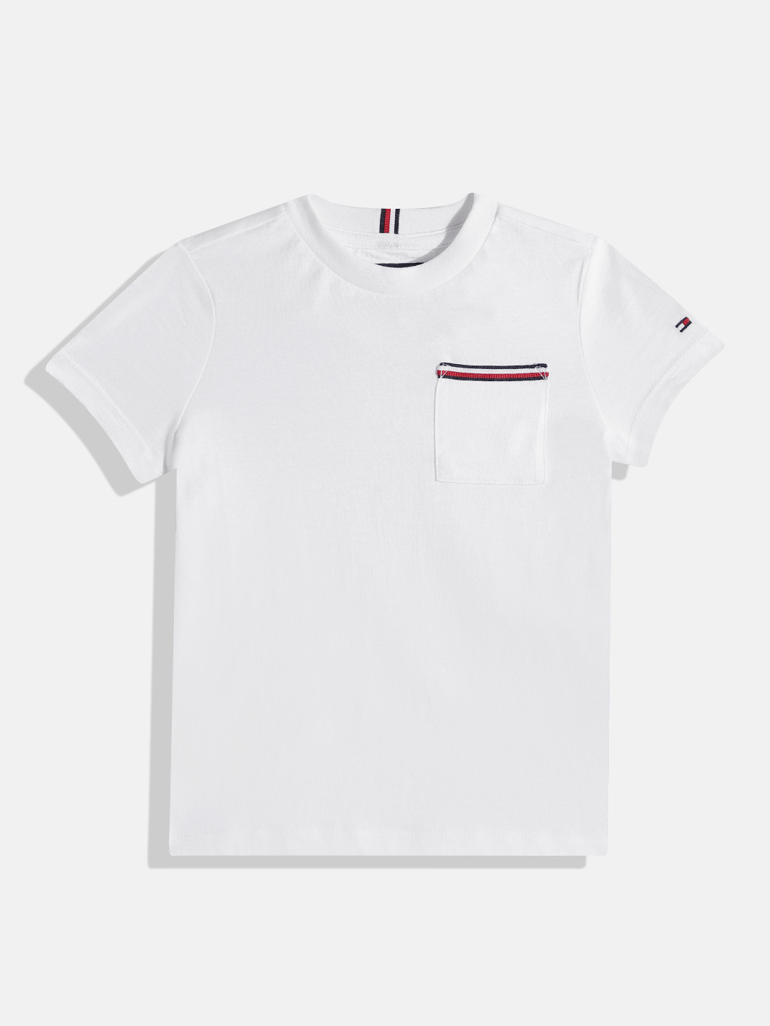 Tommy Hilfiger Boys Pure Cotton T-shirt, White 
Tommy Hilfiger Boys Pure Cotton T-shirt, White