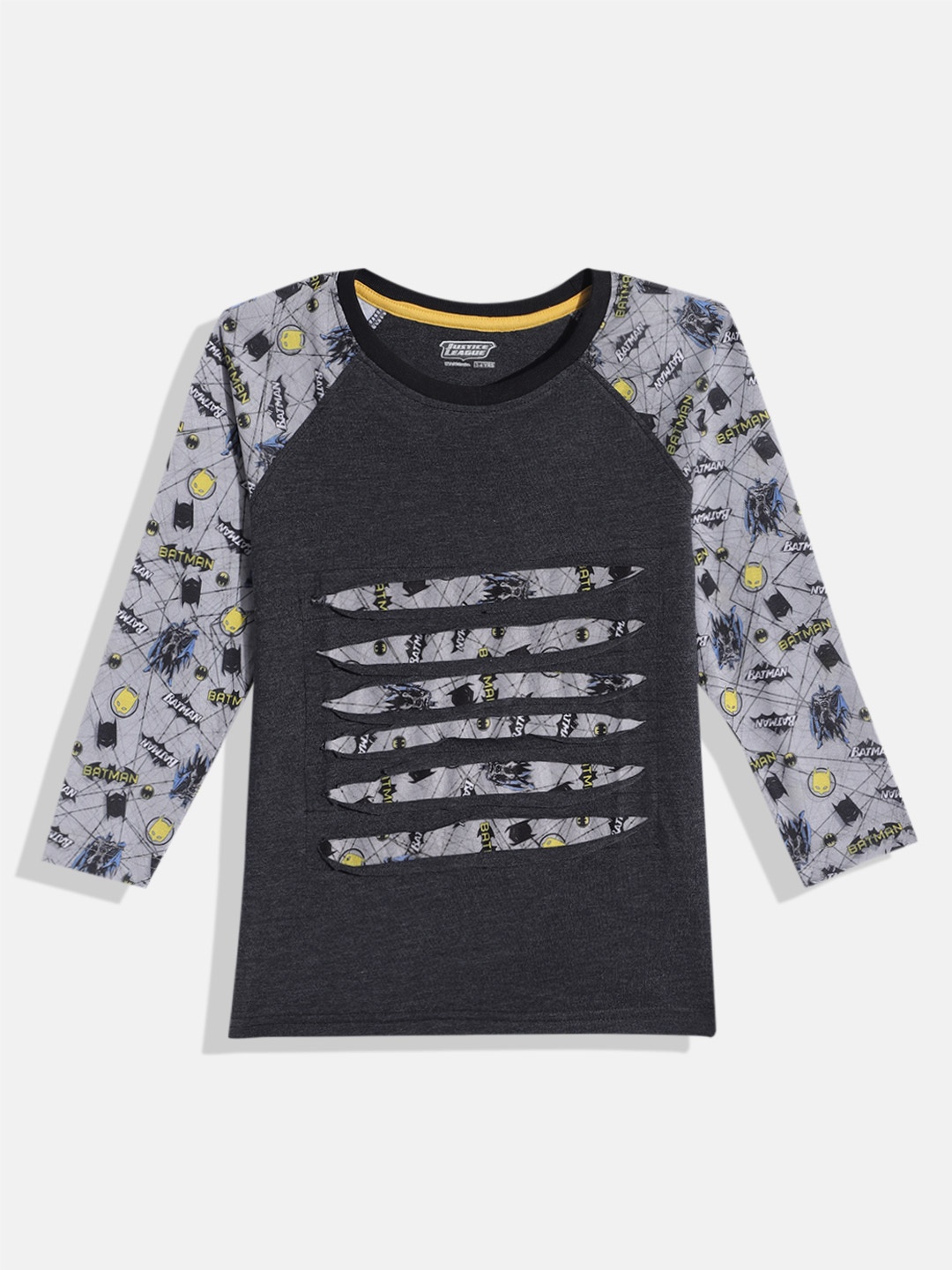 Eteenz Boys Justice League Printed Rremium Cotton T-shirt with Cut-Out Detail, Charcoal
Eteenz Boys Justice League Printed Rremium Cotton T-shirt with Cut-Out Detail, Charcoal