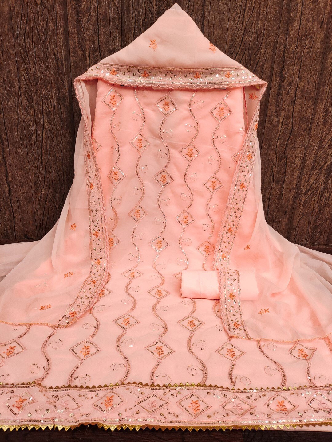 ZEEPKART Ethnic Motifs Embroidered Sequinned Detailed Unstitched Dress Material, Orange
ZEEPKART Ethnic Motifs Embroidered Sequinned Detailed Unstitched Dress Material, Orange