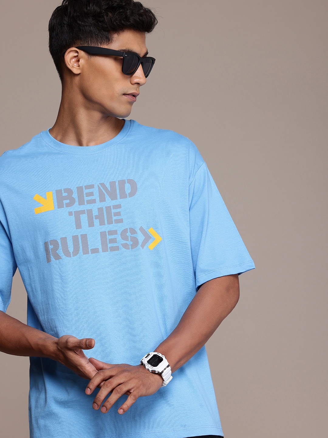 The Roadster Life Co. Printed Drop-Shoulder Sleeves Pure Cotton Relaxed Fit T-shirt, Blue
The Roadster Life Co. Printed Drop-Shoulder Sleeves Pure Cotton Relaxed Fit T-shirt, Blue
