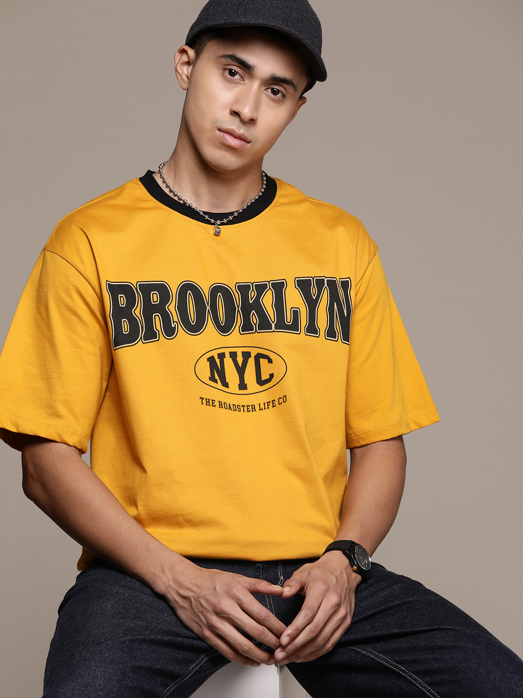 The Roadster Lifestyle Co. Printed Drop-Shoulder Sleeves Pure Cotton Relaxed T-shirt, Mustard
The Roadster Lifestyle Co. Printed Drop-Shoulder Sleeves Pure Cotton Relaxed T-shirt, Mustard