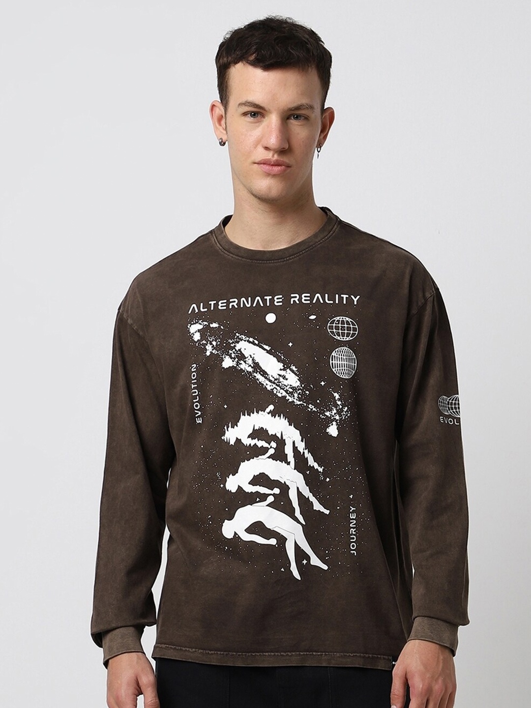Bewakoof Evolution Printed Drop-Shoulder Sleeves Oversized Pure Cotton T-shirt, Brown
Bewakoof Evolution Printed Drop-Shoulder Sleeves Oversized Pure Cotton T-shirt, Brown
