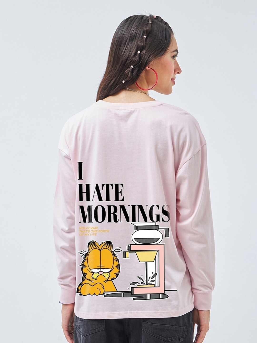 Bewakoof Garfield Graphic Printed Drop-Shoulder Sleeves Oversized Pure Cotton T-shirt, Pink
Bewakoof Garfield Graphic Printed Drop-Shoulder Sleeves Oversized Pure Cotton T-shirt, Pink