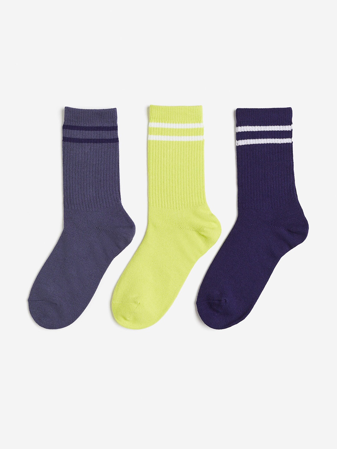H&M Women 3-Pack Dry Move Sports Socks, Blue
