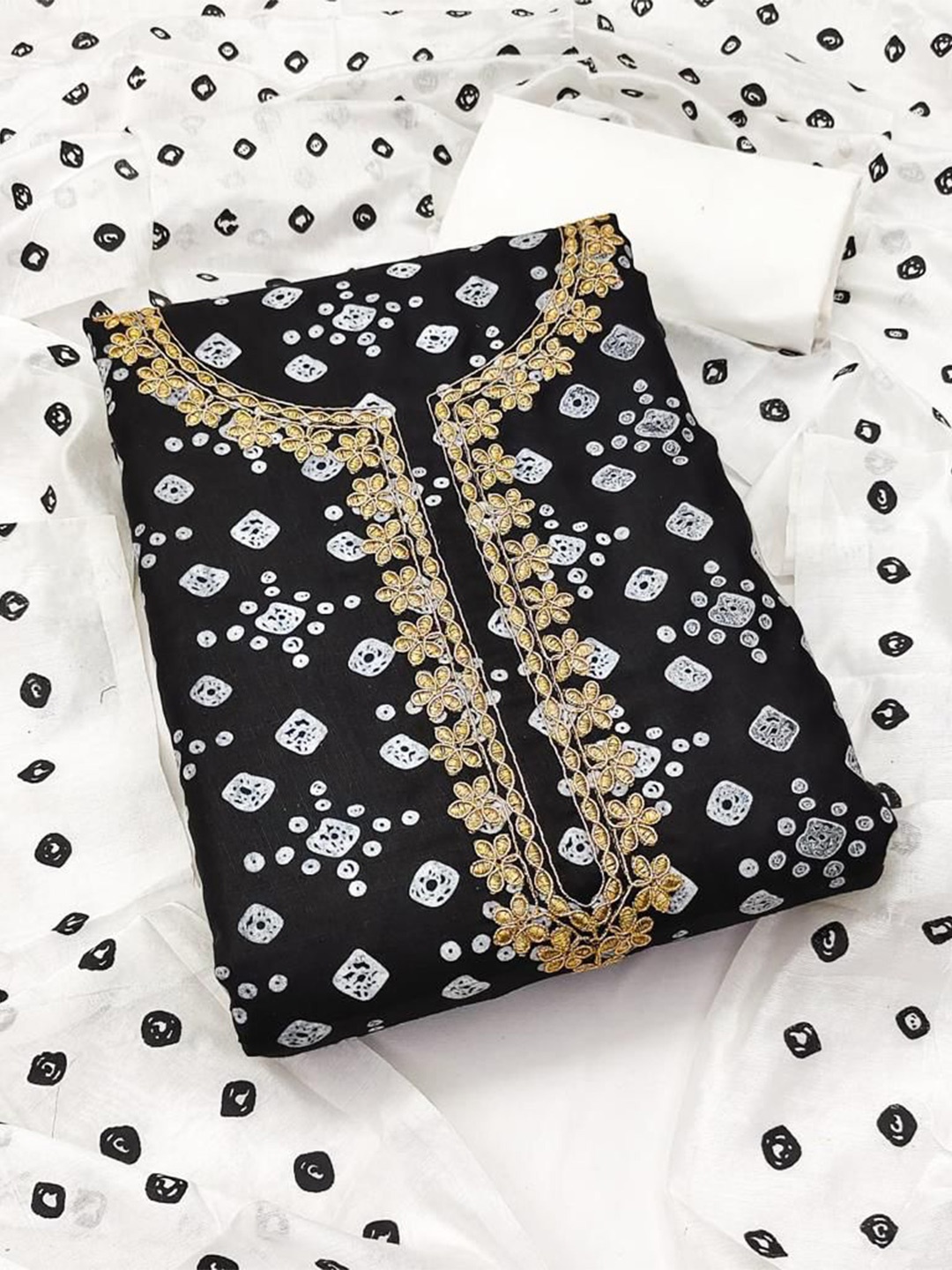 ZEEPKART Ethnic Motifs Printed Thread Work Detailed Unstitched Dress Material, Black
ZEEPKART Ethnic Motifs Printed Thread Work Detailed Unstitched Dress Material, Black