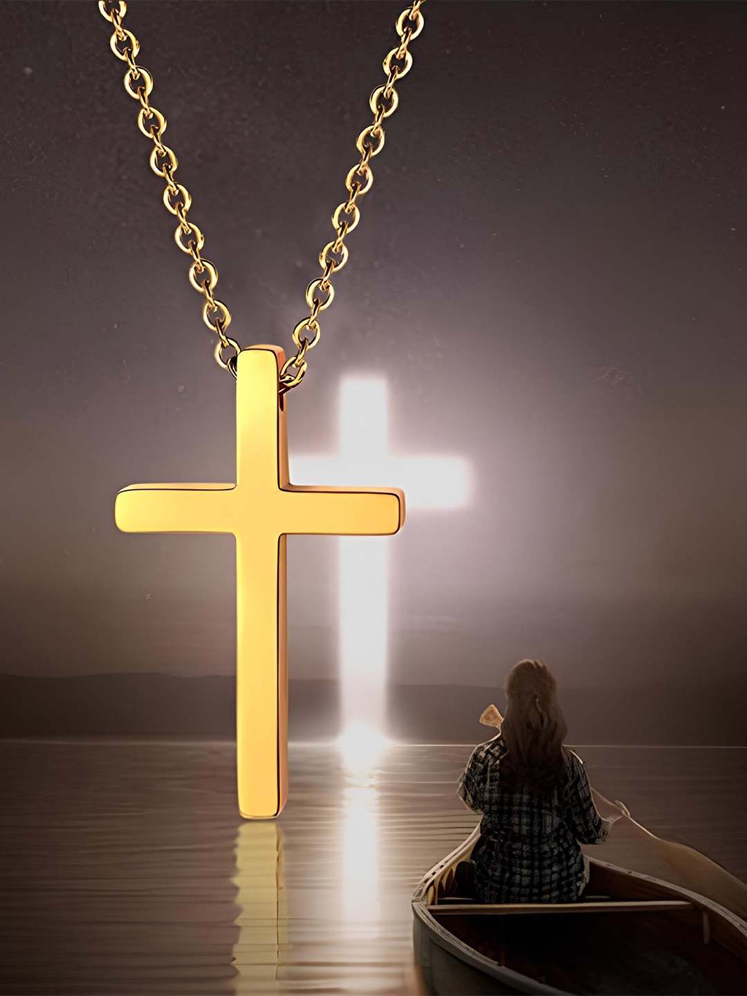 KARISHMA KREATIONS Unisex Gold-plated Stainless Steel Jesus Crucifix Cross Pendant with Chain
KARISHMA KREATIONS Unisex Gold-plated Stainless Steel Jesus Crucifix Cross Pendant with Chain