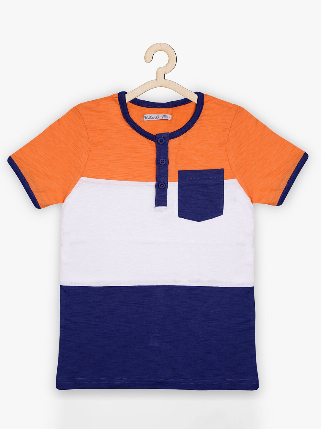 milou Boys Colourblocked Henley Neck Short Sleeves Pockets Slim Fit T-shirt, White
milou Boys Colourblocked Henley Neck Short Sleeves Pockets Slim Fit T-shirt, White