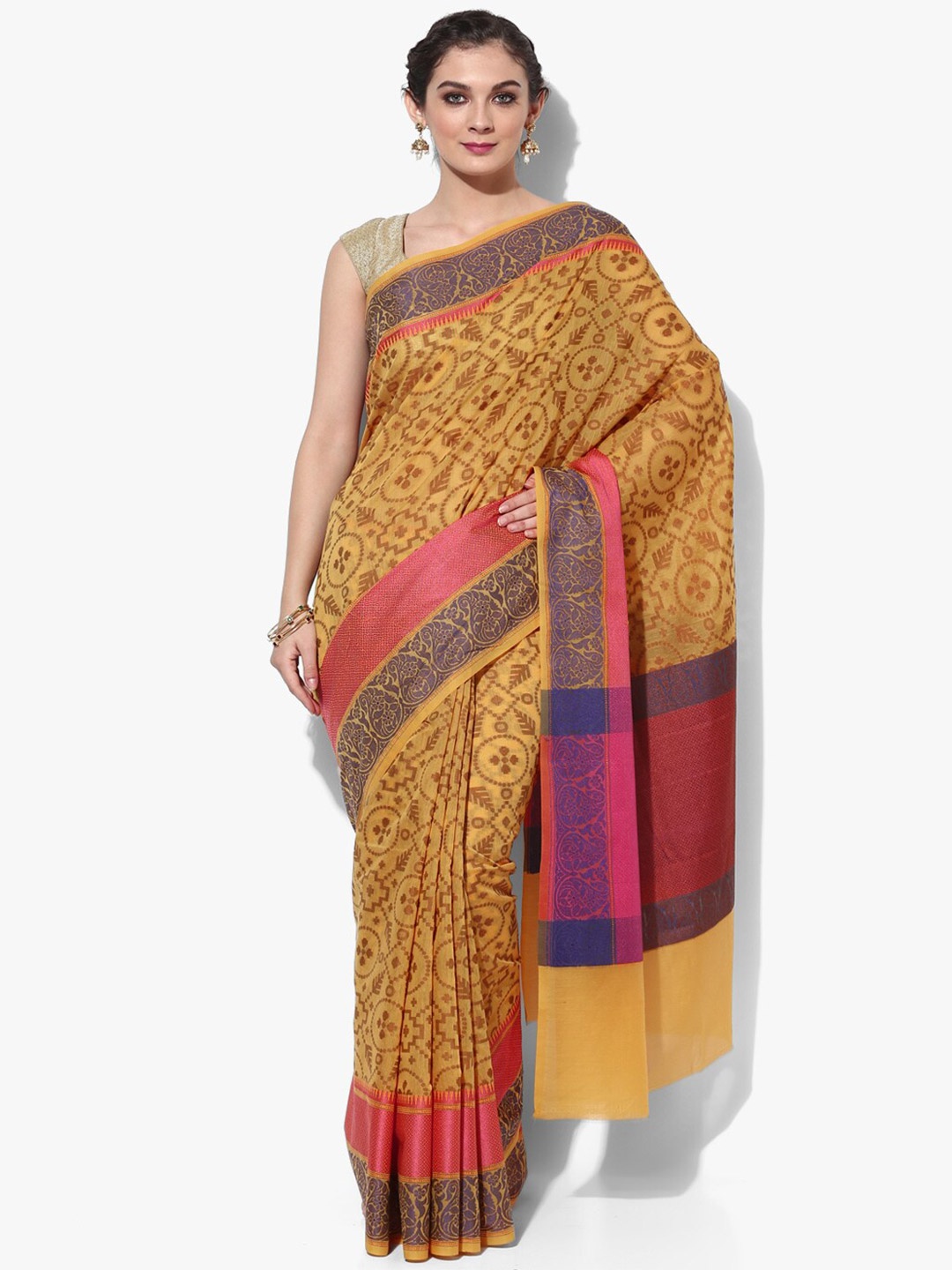 PTIEPL Banarasi Silk Works Mustard & Blue Ethnic Woven Design Zari Art Silk Banarasi Saree
PTIEPL Banarasi Silk Works Mustard & Blue Ethnic Woven Design Zari Art Silk Banarasi Saree