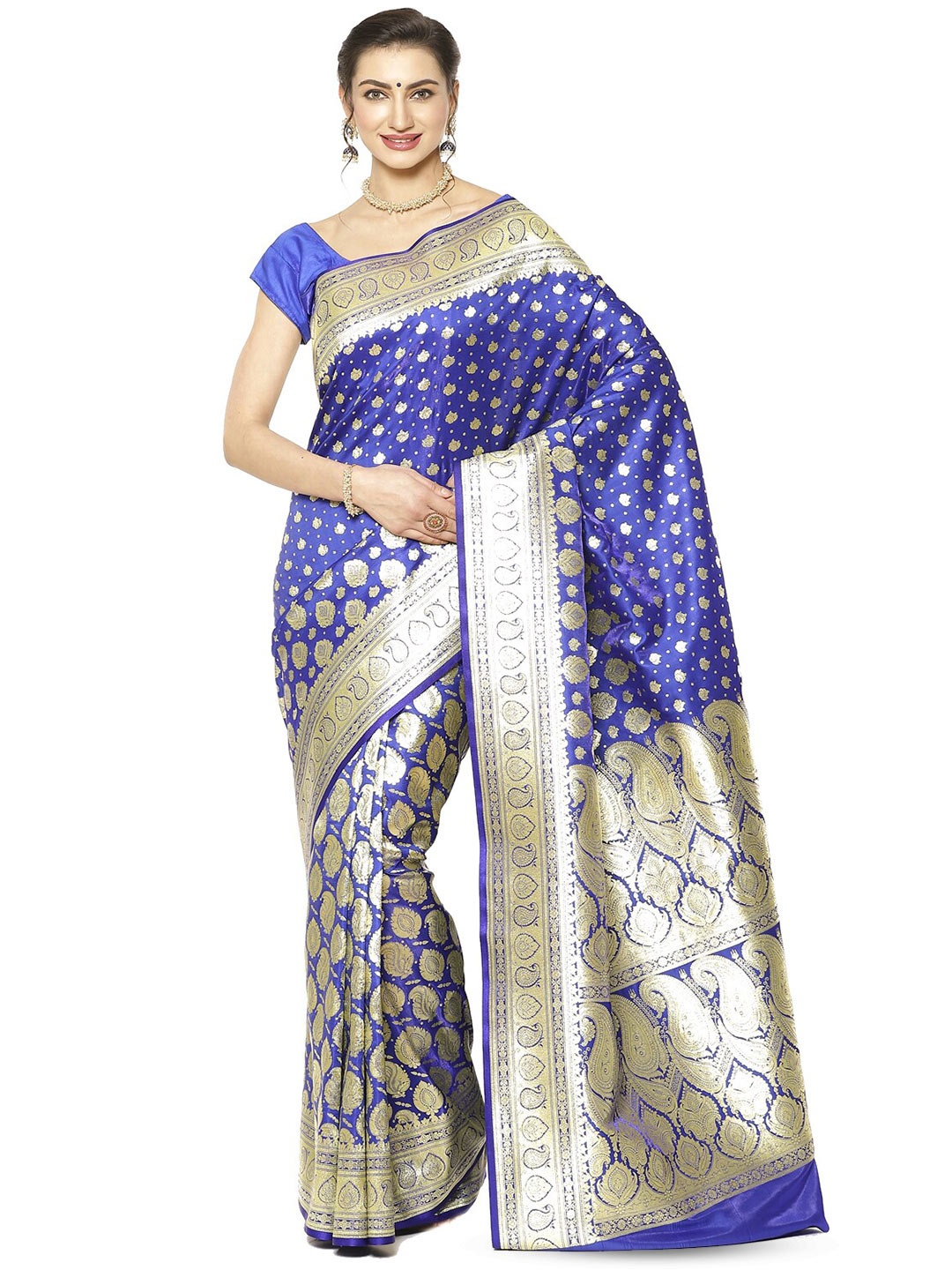 PTIEPL Banarasi Silk Works Ethnic Motifs Woven Design Zari Satin Banarasi Saree, Blue
PTIEPL Banarasi Silk Works Ethnic Motifs Woven Design Zari Satin Banarasi Saree, Blue