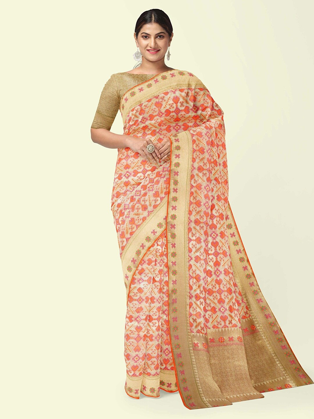 PTIEPL Banarasi Silk Works Ethnic Motifs Woven Design Zari Banarasi Saree, Beige
PTIEPL Banarasi Silk Works Ethnic Motifs Woven Design Zari Banarasi Saree, Beige