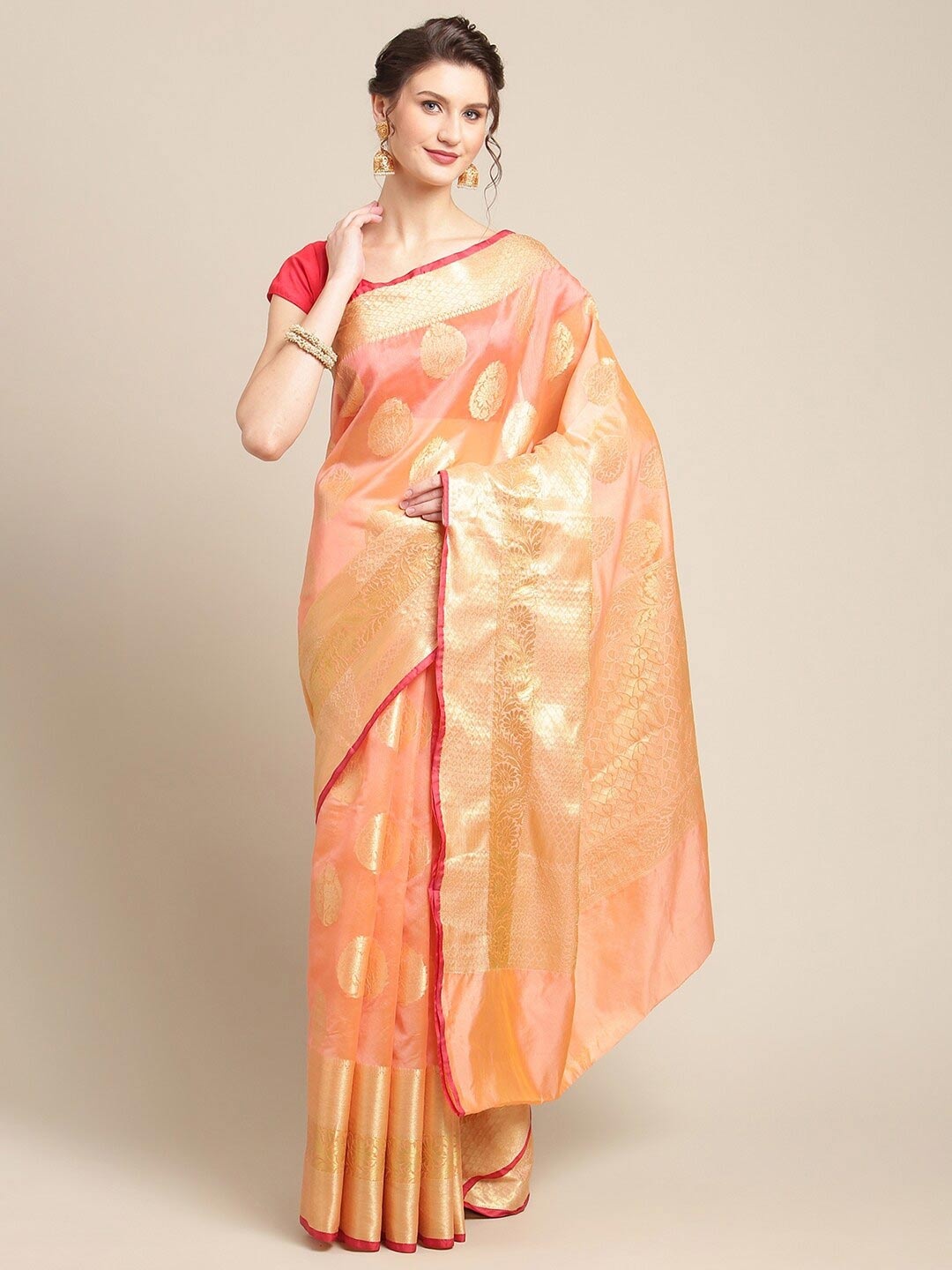 PTIEPL Banarasi Silk Works Ethnic Motifs Woven Design Zari Banarasi Silk Saree, Pink
PTIEPL Banarasi Silk Works Ethnic Motifs Woven Design Zari Banarasi Silk Saree, Pink