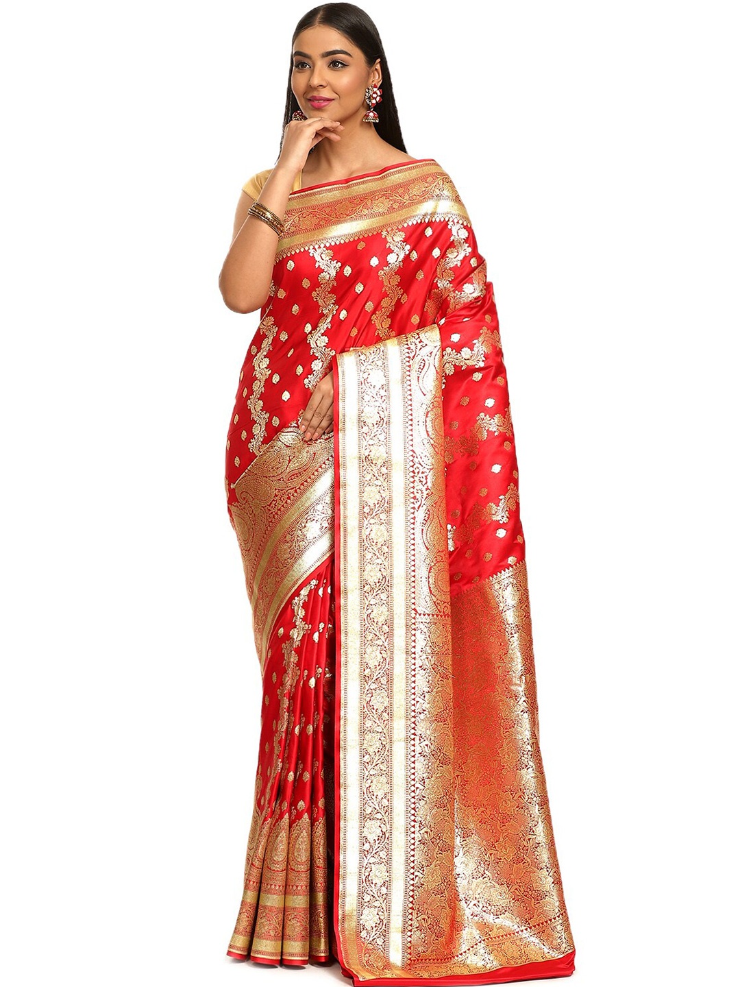 PTIEPL Banarasi Silk Works Ethnic Motifs Woven Design Zari Banarasi Silk Saree, Maroon
PTIEPL Banarasi Silk Works Ethnic Motifs Woven Design Zari Banarasi Silk Saree, Maroon