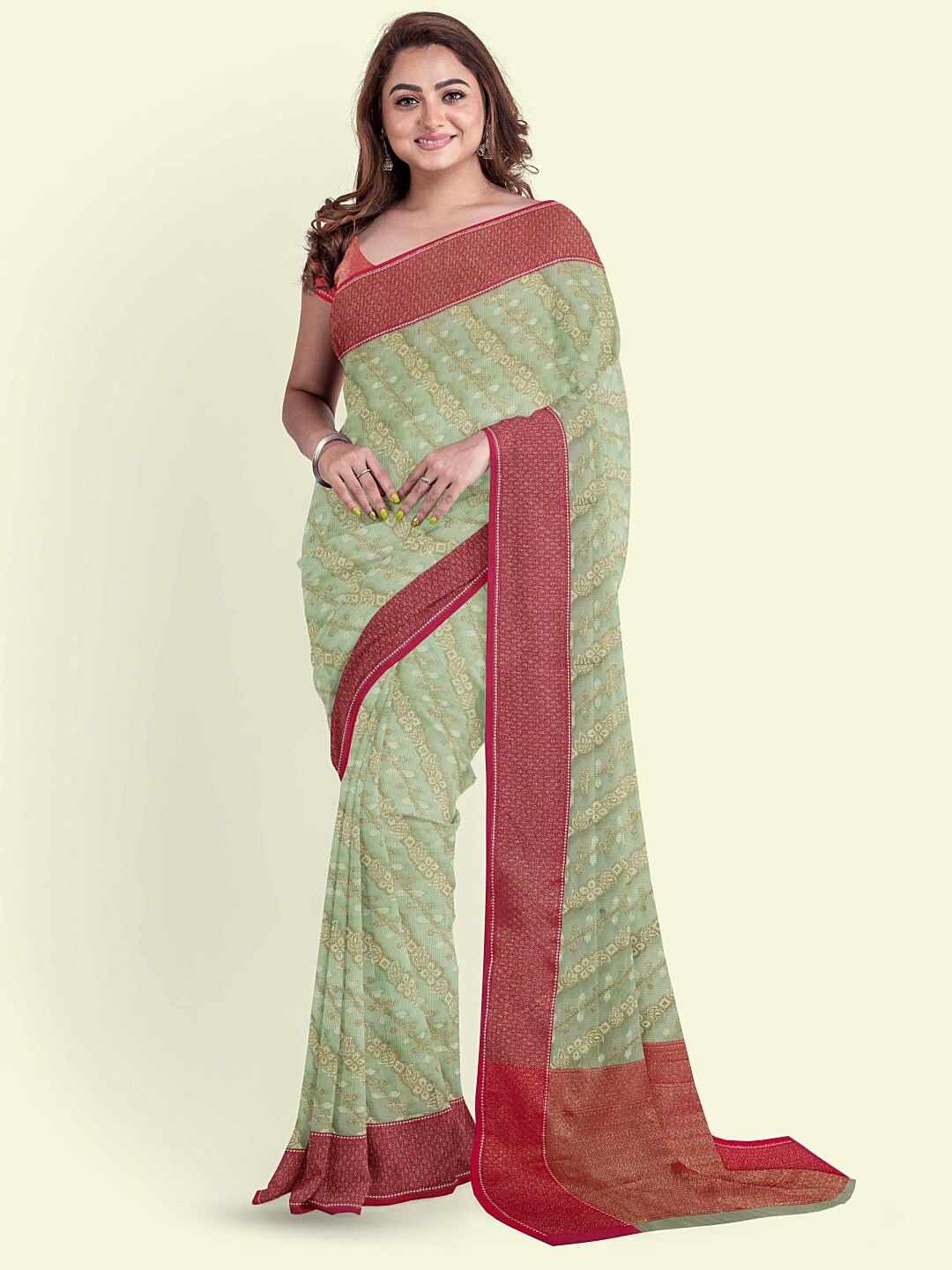PTIEPL Banarasi Silk Works Ethnic Motifs Woven Design Zari Banarasi Saree, Green
PTIEPL Banarasi Silk Works Ethnic Motifs Woven Design Zari Banarasi Saree, Green
