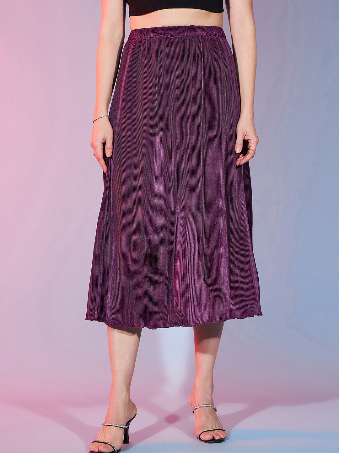 DressBerry Self Design A-line Midi Skirt, Purple
DressBerry Self Design A-line Midi Skirt, Purple