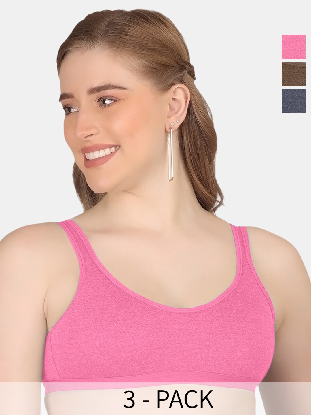 POOJA RAGENEE Pack Of 3 Full Coverage Non Padded Cotton Workout Bra With All Day Comfort, Grey
POOJA RAGENEE Pack Of 3 Full Coverage Non Padded Cotton Workout Bra With All Day Comfort, Grey
