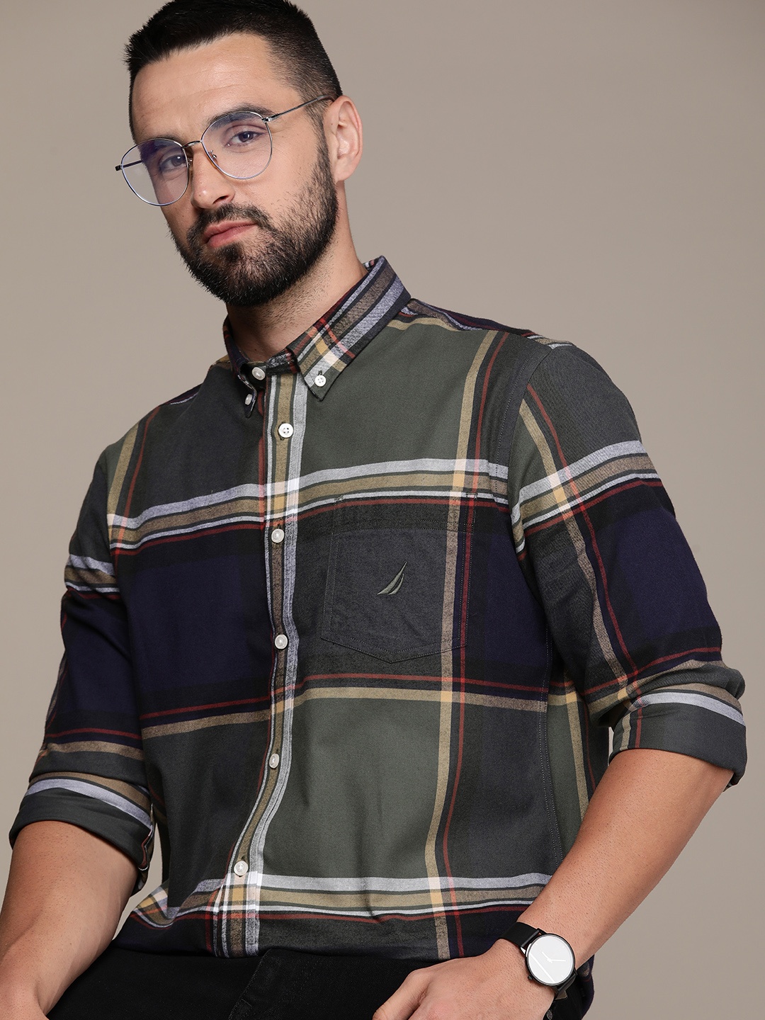 Nautica Pure Cotton Classic Fit Opaque Checked Wrinkle Resistant Casual Shirt, Olive
Nautica Pure Cotton Classic Fit Opaque Checked Wrinkle Resistant Casual Shirt, Olive