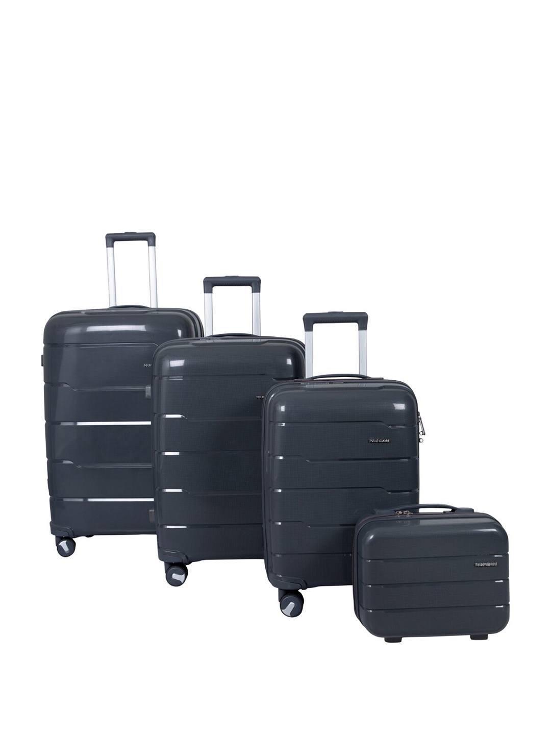 Polo Class Set of 4 Textured Hard-Sided Large Medium & Cabin Trolley Suitcases, Grey
Polo Class Set of 4 Textured Hard-Sided Large Medium & Cabin Trolley Suitcases, Grey