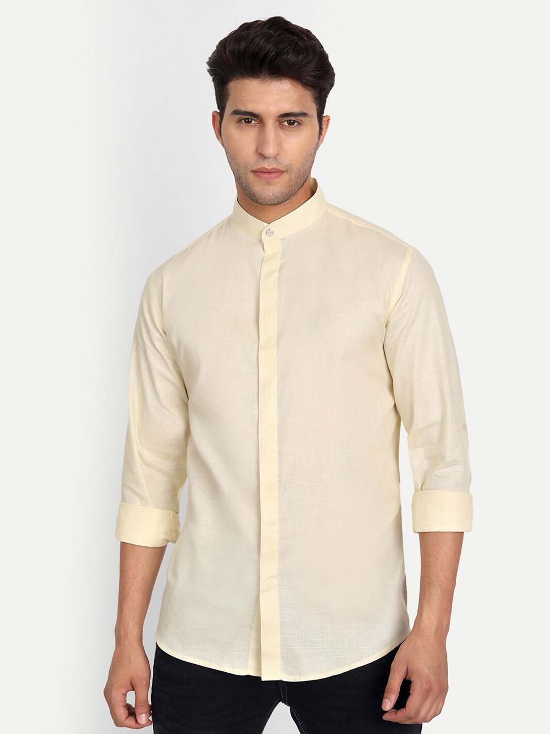 Vida Loca mandarin collar Long Sleeves Straight Slim Fit Opaque Cotton Casual Shirt, Beige
Vida Loca mandarin collar Long Sleeves Straight Slim Fit Opaque Cotton Casual Shirt, Beige