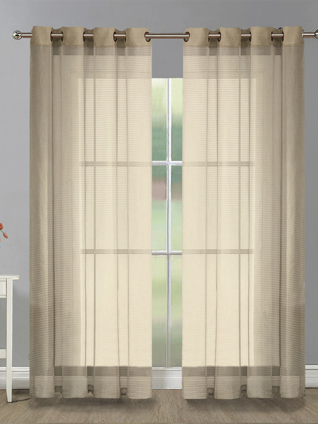 Aura Beige 2 Pieces Sheer Door Curtain 
Aura Beige 2 Pieces Sheer Door Curtain