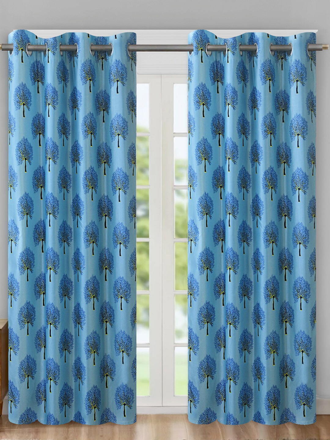 Aura Blue & Yellow 2 Pieces Floral Printed Room Darkening Eyelet Long Door Curtains
Aura Blue & Yellow 2 Pieces Floral Printed Room Darkening Eyelet Long Door Curtains