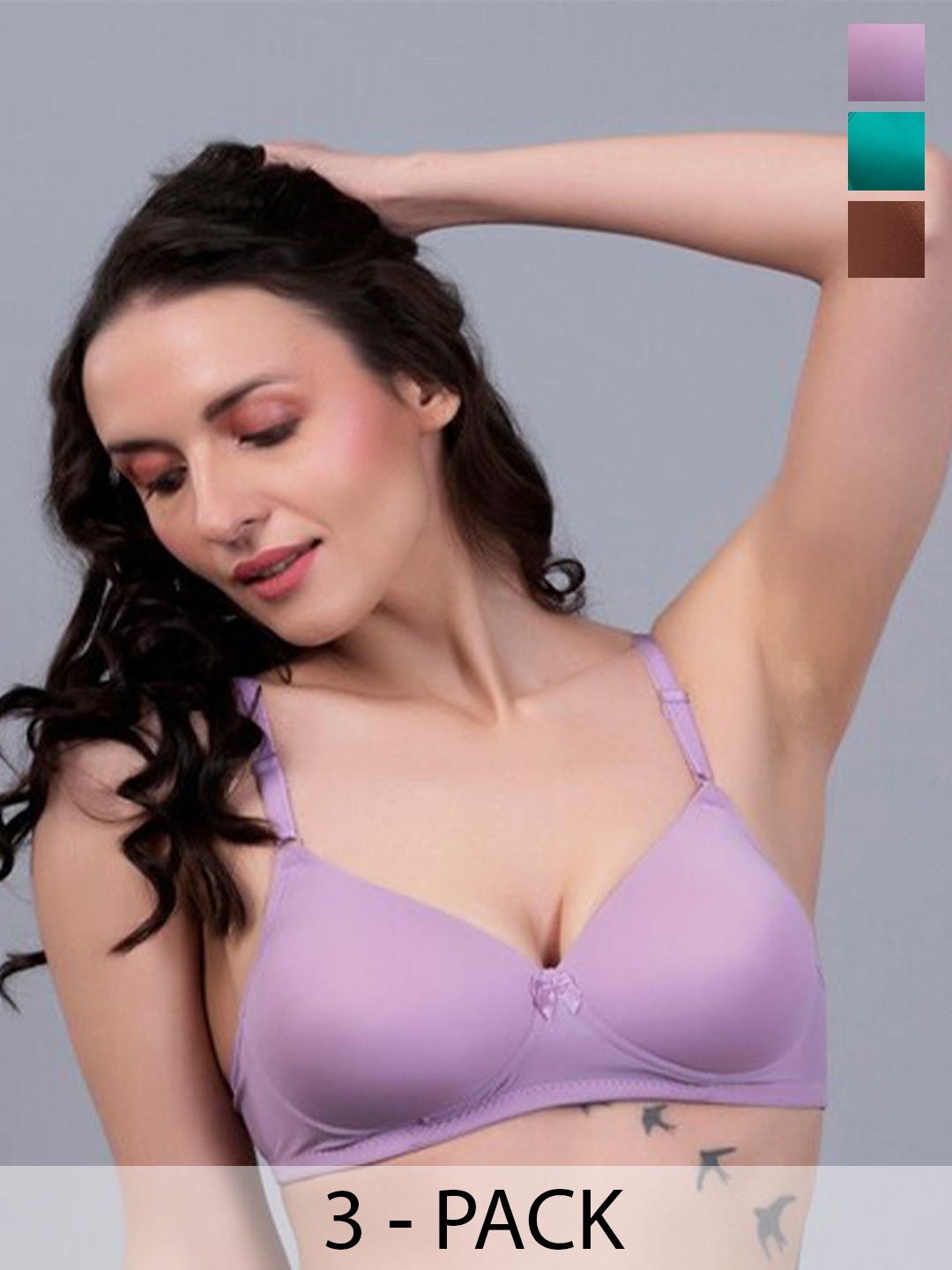 Herryqeal Pack Of 3 Full Coverage Lightly Padded Everyday Bra With All Day Comfort, Purple
Herryqeal Pack Of 3 Full Coverage Lightly Padded Everyday Bra With All Day Comfort, Purple