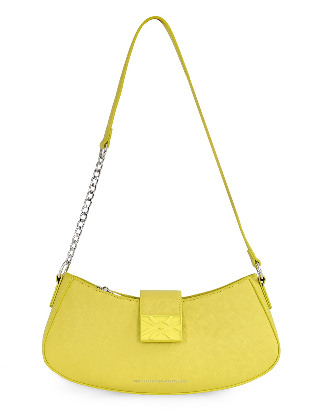 United Colors of Benetton Baguette Textured Structured Shoulder Bag With Flap Closure, Lime green
United Colors of Benetton Baguette Textured Structured Shoulder Bag With Flap Closure, Lime green