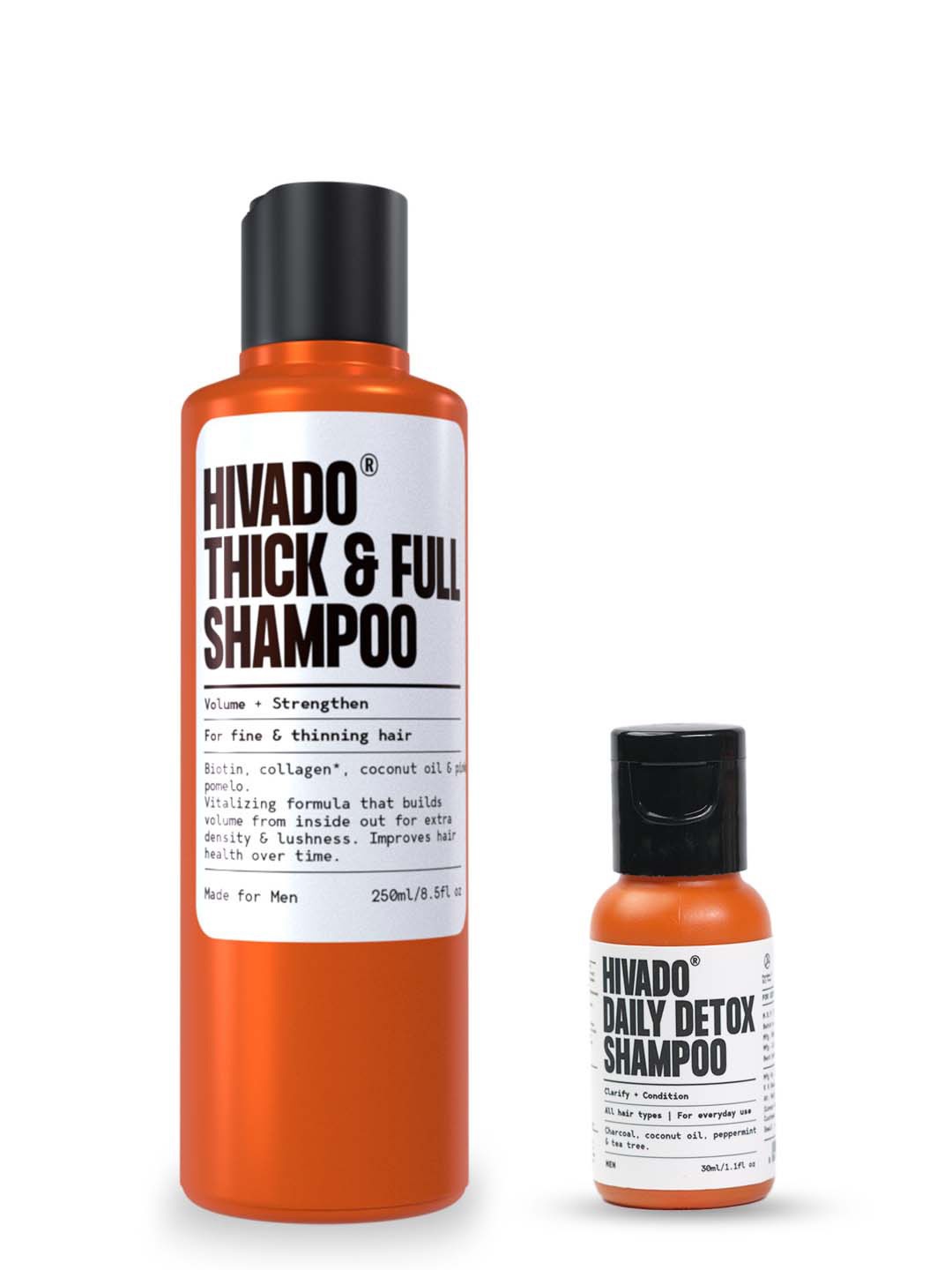 HIVADO Volume+Anti-dandruff Shampoo Hair Care Duo - Thick & Full 250ml & Daily Detox 30ml, Black
HIVADO Volume+Anti-dandruff Shampoo Hair Care Duo - Thick & Full 250ml & Daily Detox 30ml, Black