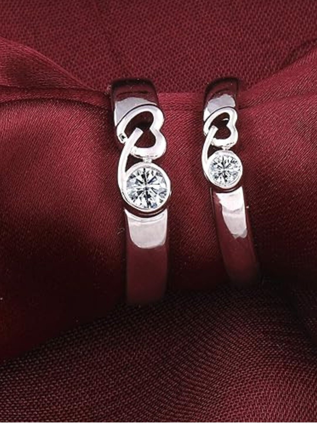ASMITTA JEWELLERY Set of 2 Rhodium-Plated Cubic Zirconia-Studded Finger Rings, Silver
ASMITTA JEWELLERY Set of 2 Rhodium-Plated Cubic Zirconia-Studded Finger Rings, Silver