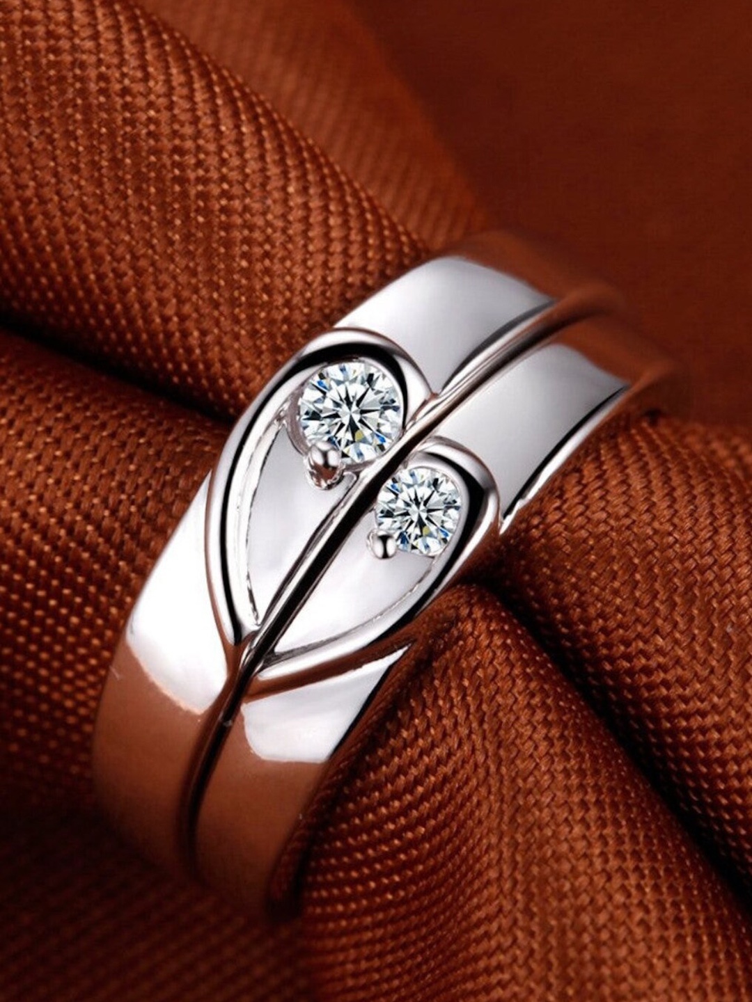 ASMITTA JEWELLERY Set of 2 Rhodium-Plated Cubic Zirconia-Studded Finger Rings, Silver
ASMITTA JEWELLERY Set of 2 Rhodium-Plated Cubic Zirconia-Studded Finger Rings, Silver