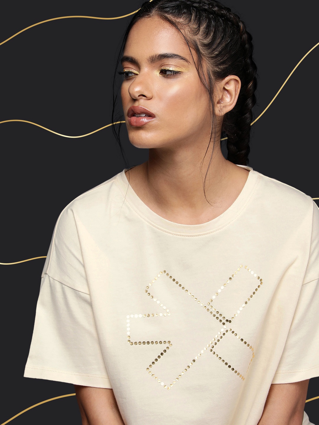 HRX by Hrithik Roshan Active Goddess Collection Printed Pure Cotton Crop Training T-shirt, Cream
HRX by Hrithik Roshan Active Goddess Collection Printed Pure Cotton Crop Training T-shirt, Cream