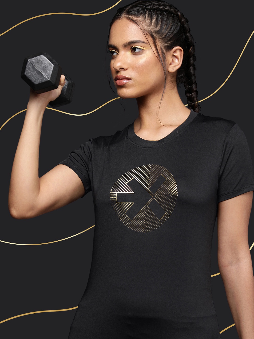 HRX by Hrithik Roshan Active Goddess Collection Printed Rapid Dry Slim Training T-shirt, Black
HRX by Hrithik Roshan Active Goddess Collection Printed Rapid Dry Slim Training T-shirt, Black