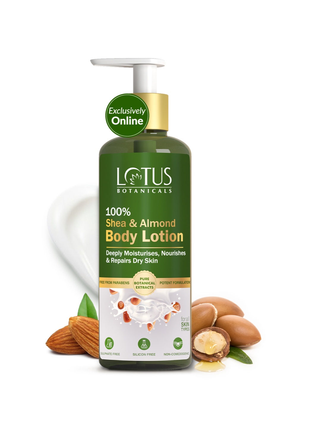 Lotus Botanicals 100% Shea & Almond Body Lotion with Hyaluronic Acid - 280 ml, Green
Lotus Botanicals 100% Shea & Almond Body Lotion with Hyaluronic Acid - 280 ml, Green