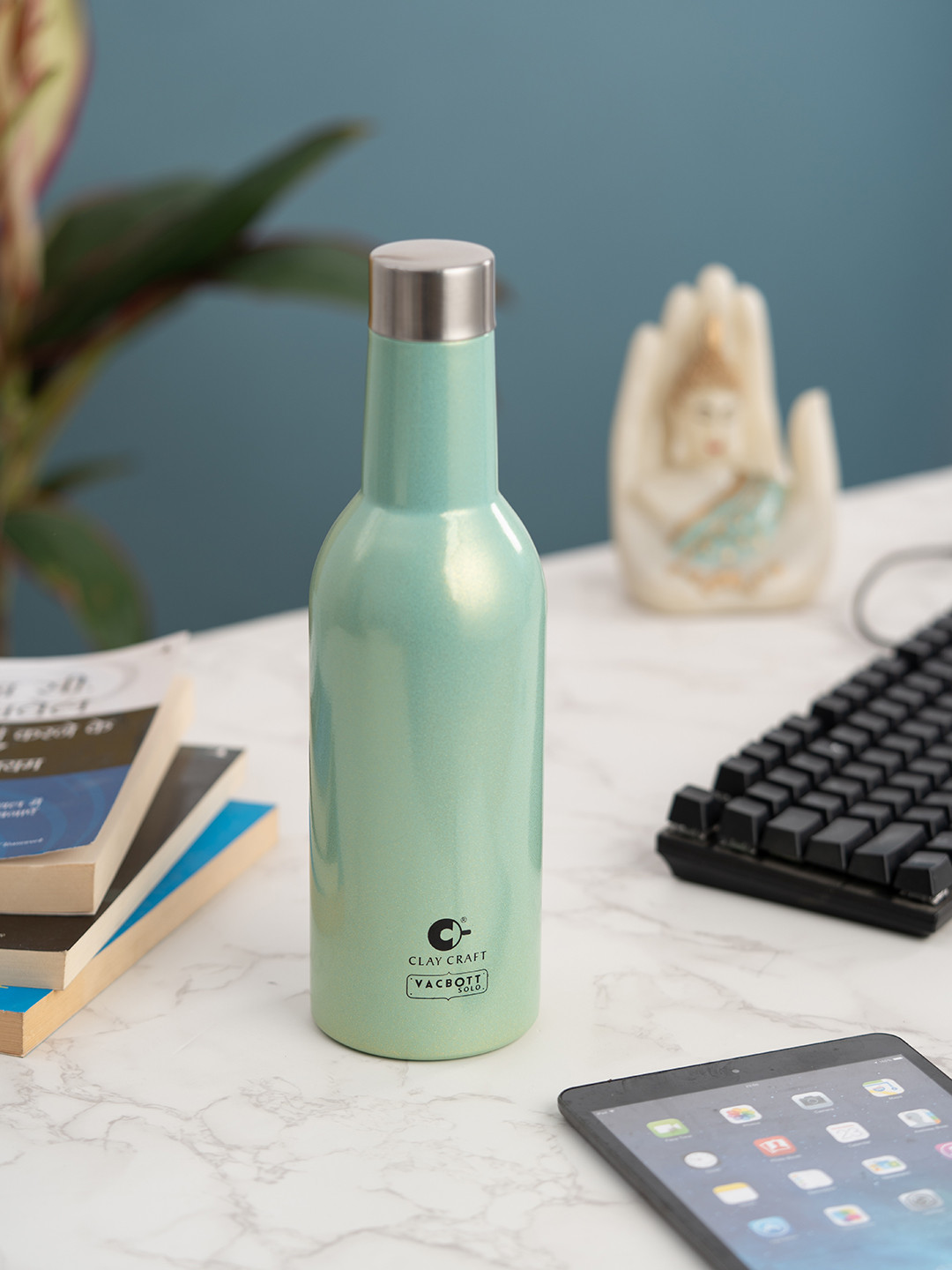Clay Craft Vacbott Vino 1100Ml Single-Wall Stainless Steel BIS Approved Water Bottle, Blue
Clay Craft Vacbott Vino 1100Ml Single-Wall Stainless Steel BIS Approved Water Bottle, Blue