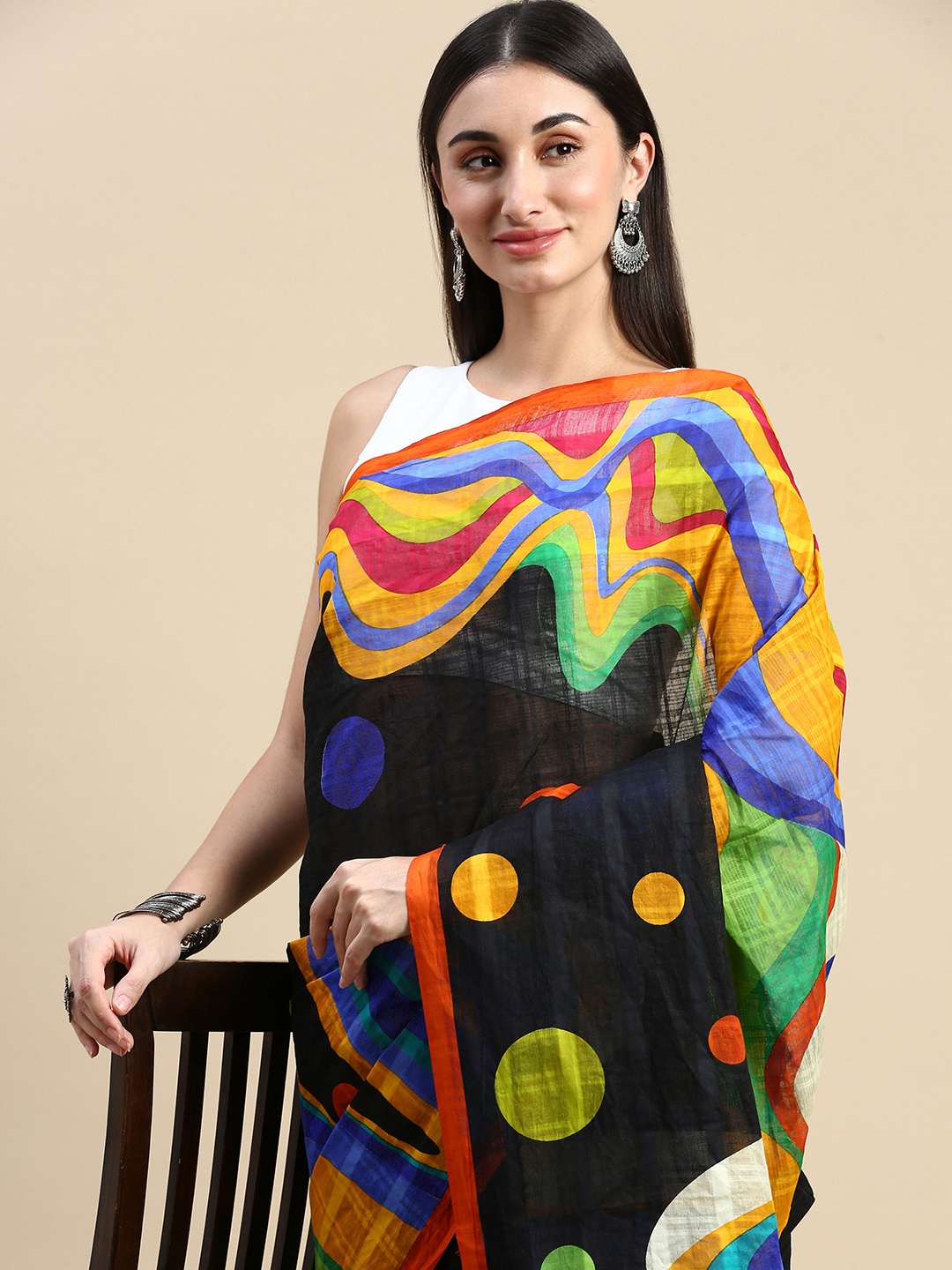 SHANVIKA Printed Pure Cotton Saree, Multi