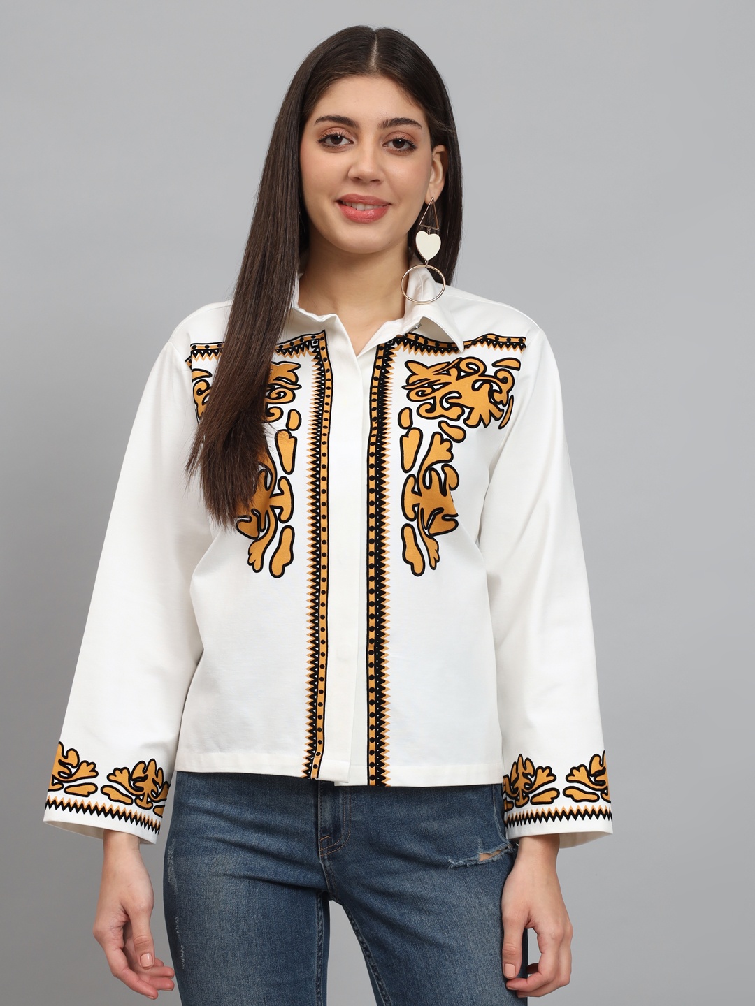NEWD Standard Floral Printed Spread Collar Knitted Weave Cotton Casual Shirt, White
NEWD Standard Floral Printed Spread Collar Knitted Weave Cotton Casual Shirt, White