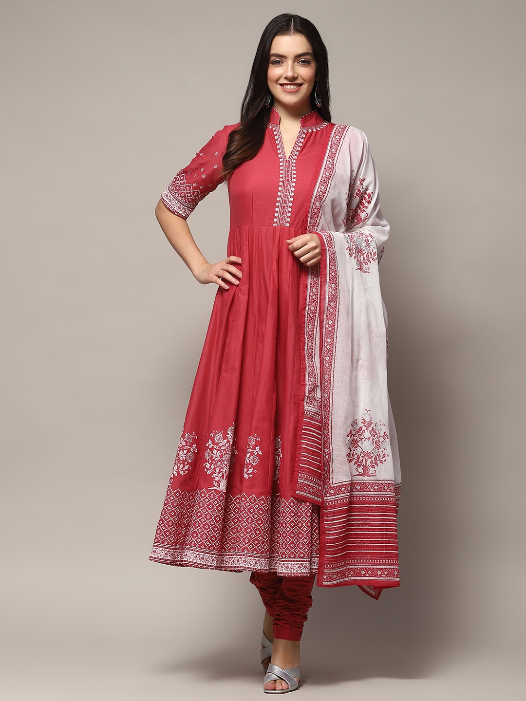 Biba Floral Printed Regular Thread Work Anarkali Kurta with Churidar & Dupatta, Pink
Biba Floral Printed Regular Thread Work Anarkali Kurta with Churidar & Dupatta, Pink