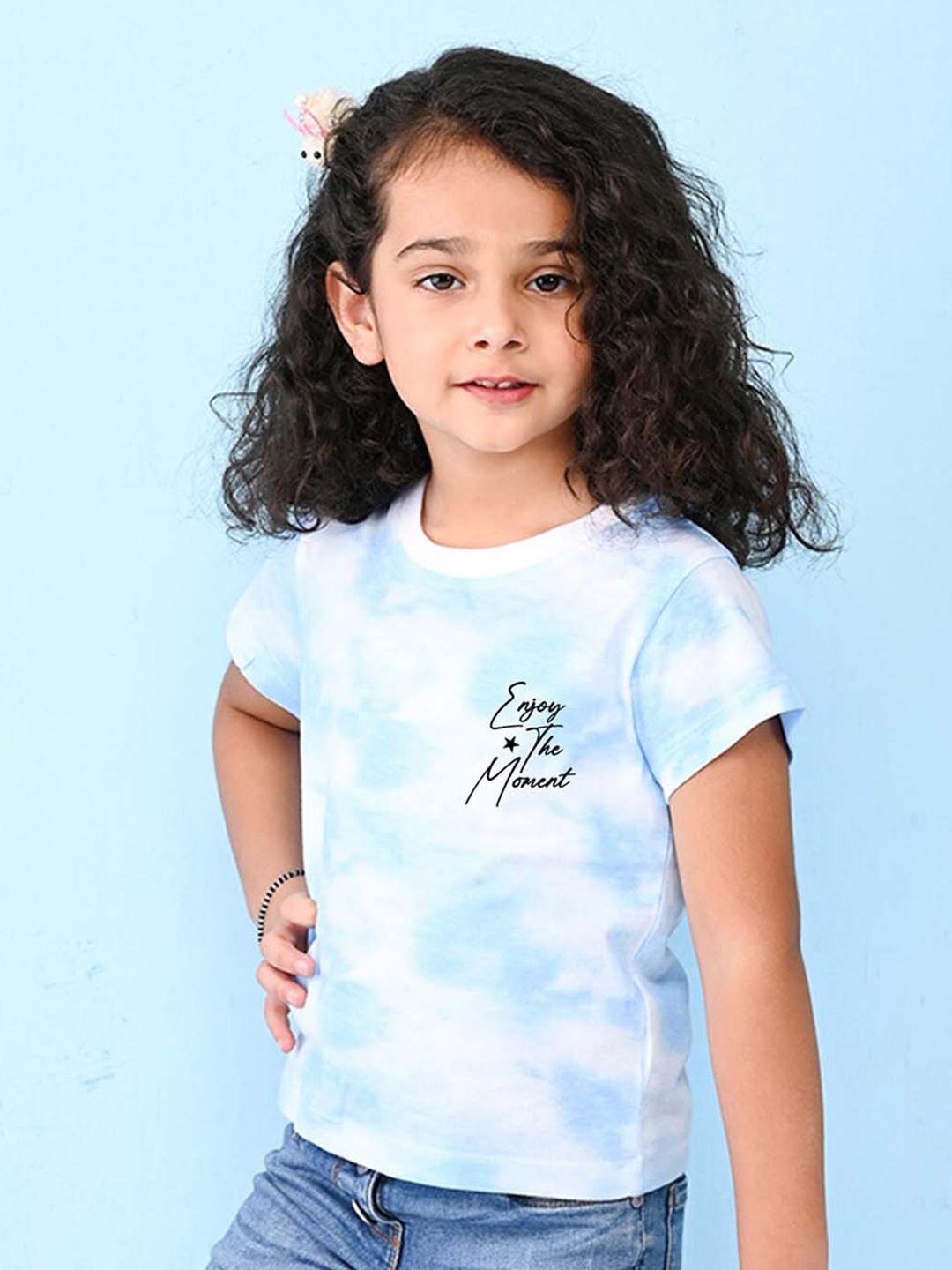 NUSYL Girls Typography Printed Round Neck Short Sleeves Tie & Dye T-Shirt, Blue
NUSYL Girls Typography Printed Round Neck Short Sleeves Tie & Dye T-Shirt, Blue