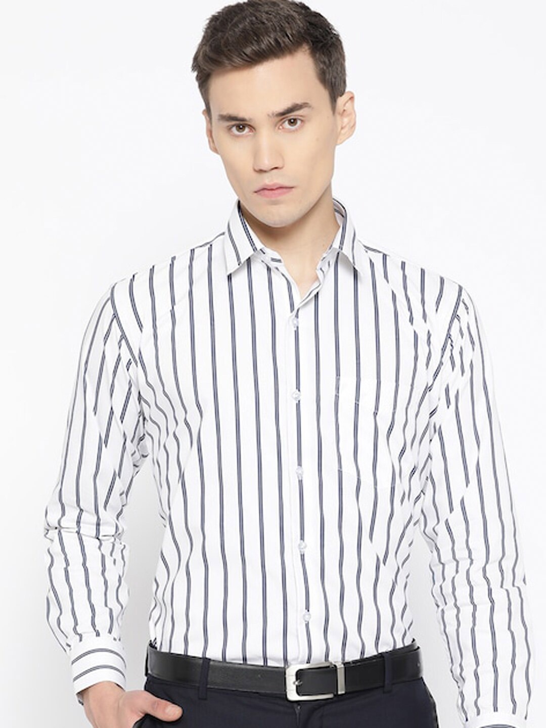 Hancock Comfort Plus Size Vertical Stripes Spread Collar Long Sleeves Cotton Formal Shirt, White
Hancock Comfort Plus Size Vertical Stripes Spread Collar Long Sleeves Cotton Formal Shirt, White