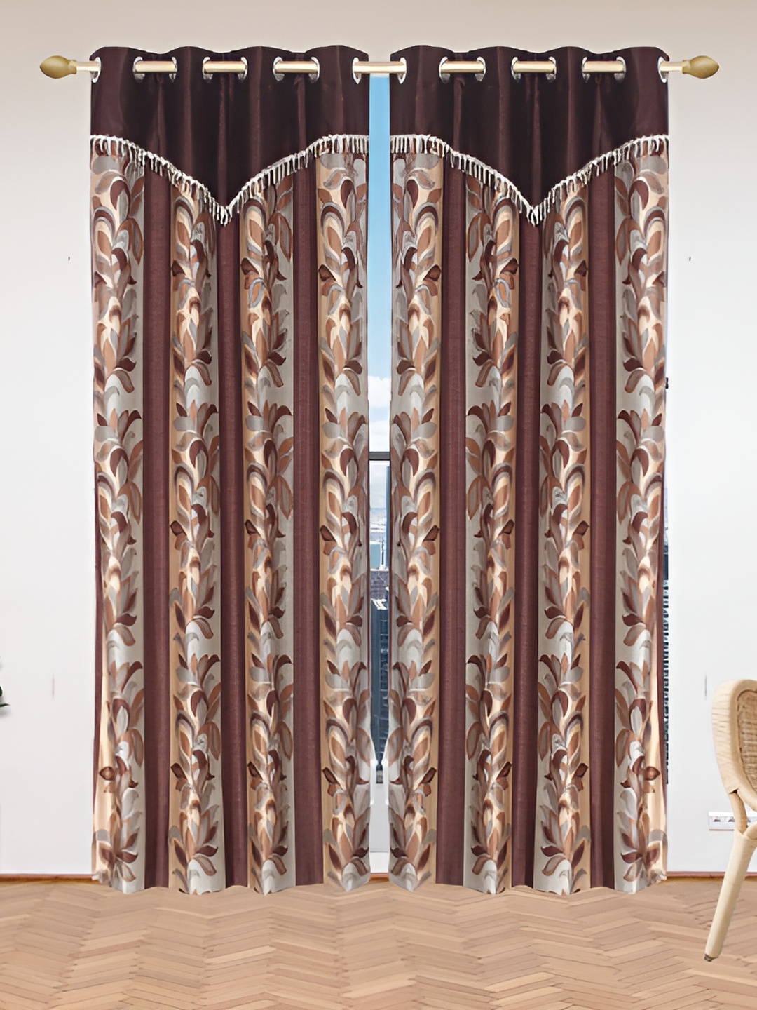 Stella Creations Brown 2 Pieces Floral Print Room Darkening Long Door Curtains
Stella Creations Brown 2 Pieces Floral Print Room Darkening Long Door Curtains