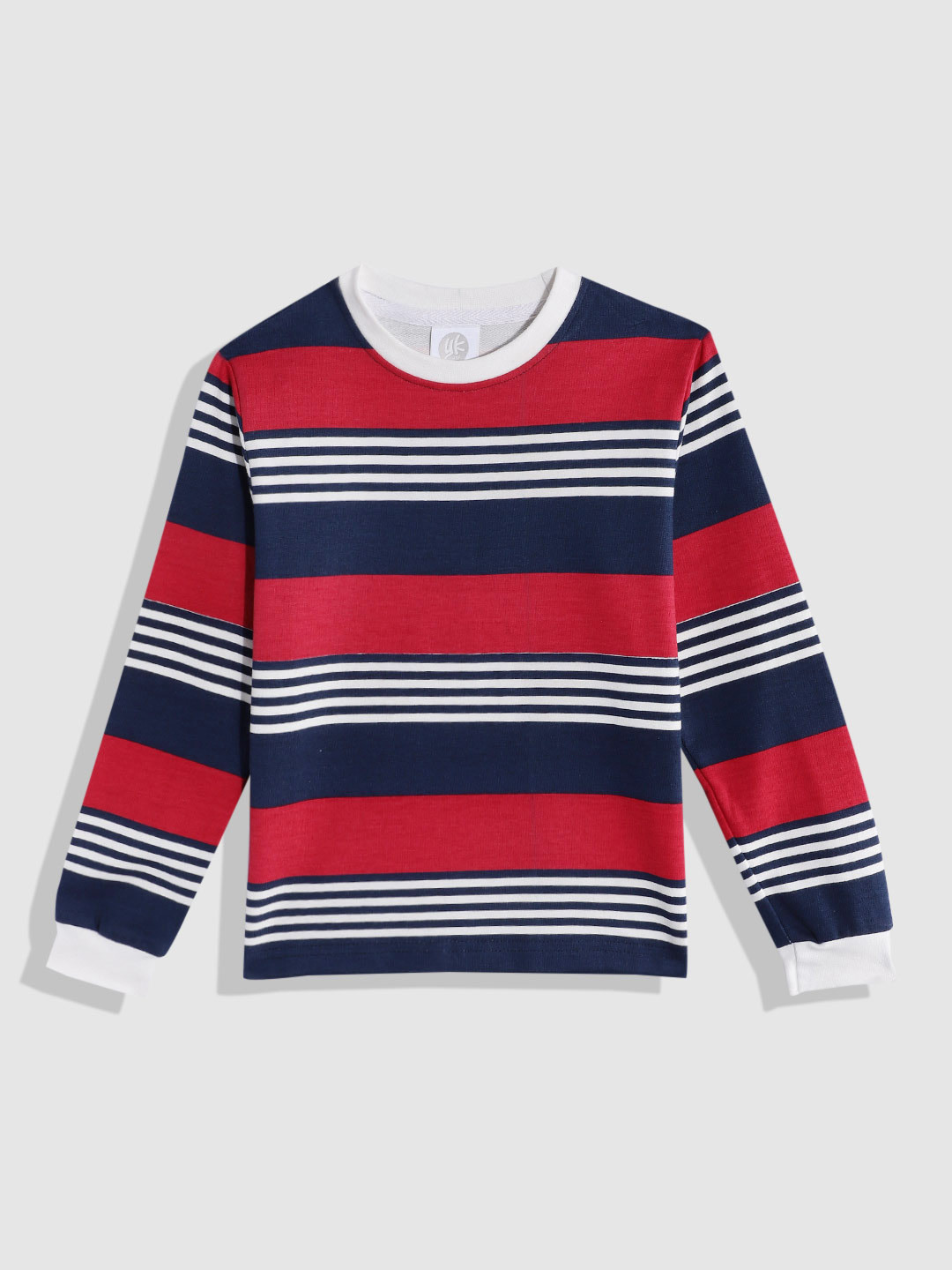 YK Unisex Kids Striped Pure Cotton Sweatshirt, Red 
YK Unisex Kids Striped Pure Cotton Sweatshirt, Red
