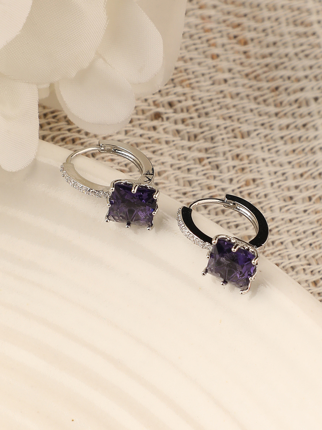 DressBerry Silver-Plated Contemporary Studs Earrings, Purple
DressBerry Silver-Plated Contemporary Studs Earrings, Purple