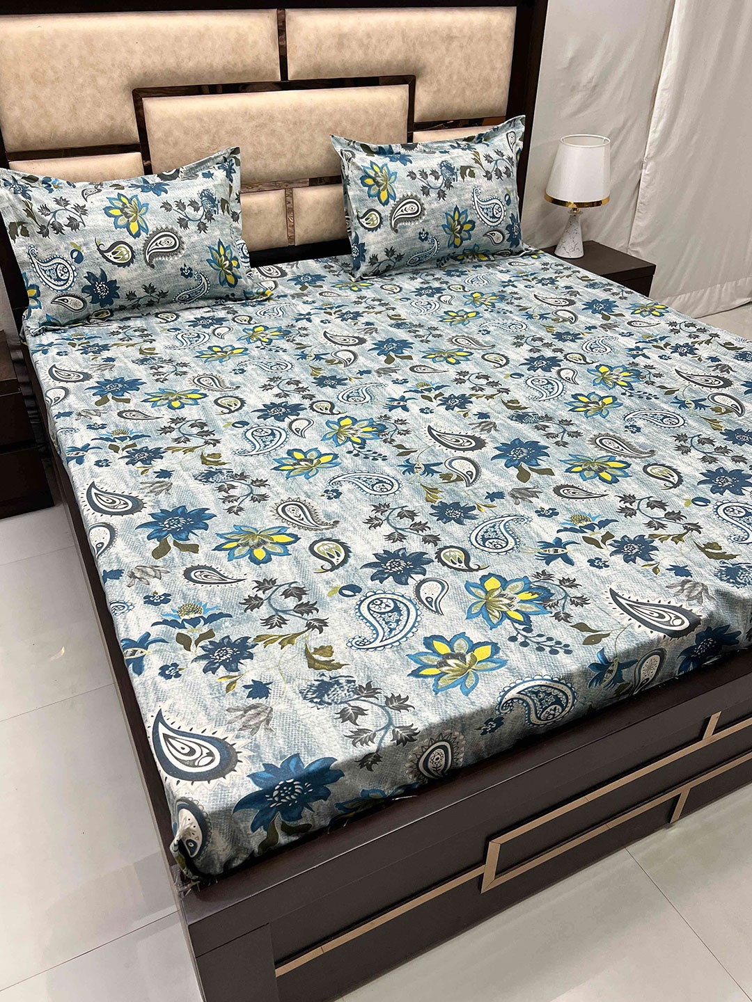 Pure Decor Casement Blue & Grey Ethnic Motifs 250 TC Queen Bedsheet with 2 Pillow Covers
Pure Decor Casement Blue & Grey Ethnic Motifs 250 TC Queen Bedsheet with 2 Pillow Covers