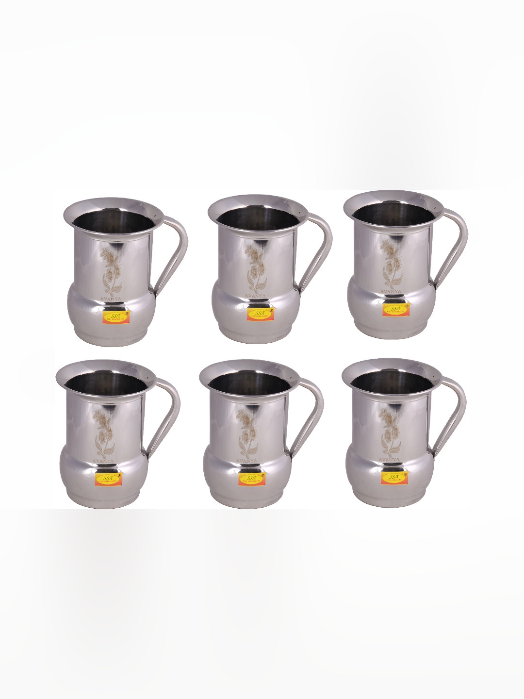 Shivshakti Arts Silver Toned 6 Pieces Easy To Clean Stainless Steel Water Jugs 1.8 L
Shivshakti Arts Silver Toned 6 Pieces Easy To Clean Stainless Steel Water Jugs 1.8 L