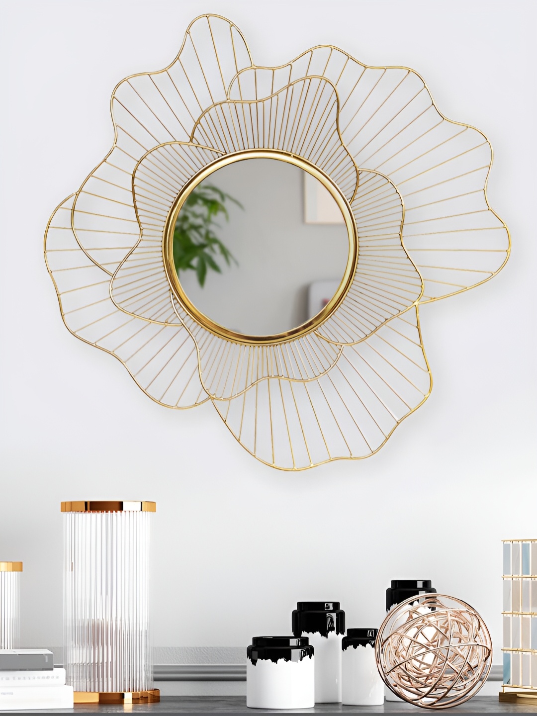 DecorTwist Beige & Grey Orchid Flower Shape Metal Framed Decor Wall Mirror
DecorTwist Beige & Grey Orchid Flower Shape Metal Framed Decor Wall Mirror